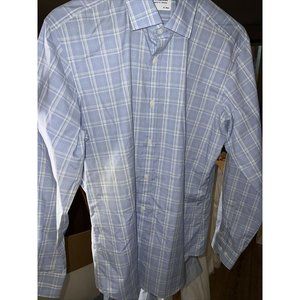 TM LEWIN Slim Fit LS Non-Iron Dress Shirt sz 16 35 Blue